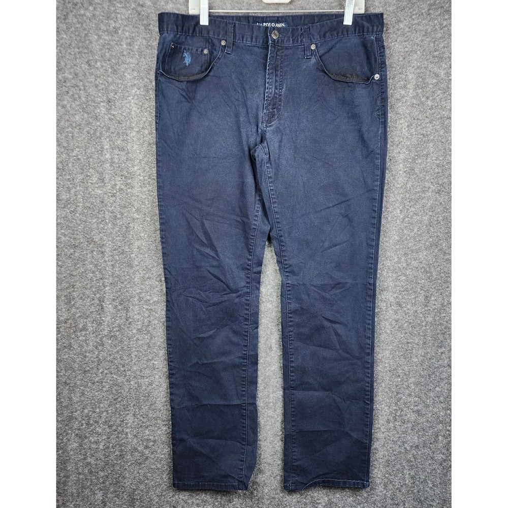 U.S. Polo Assn. Pants Mens 36x30 Dark Navy Blue Straight Leg 5-Pocket Casual